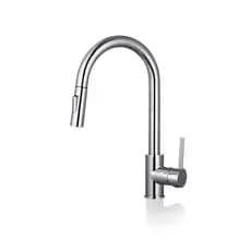 Torneira de Cozinha Gourmet Monocomando Misturador Extensível Spray Arco Escovada - Paraná