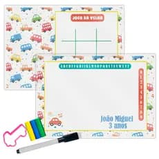 15 Lousa Mágica + Caneta Com Apagador Personalizada Lembrancinha Festa Infantil Carrinhos