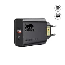 Fonte Carregador Turbo 20w Usb + Type-c Pd Qc 3.0 Quick Charger 110v / 240v - Viribus