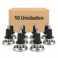 Kit 10 Sapata Niveladora + Bucha Pé Nivelador 32mm P/ Móveis