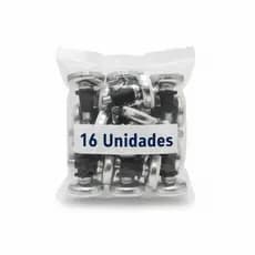 Kit 16 Sapata Niveladora + Bucha Pé Nivelador 32mm P/ Móveis