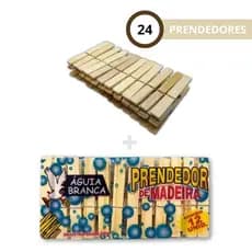 Prendedor de Roupa Madeira Pequeno 12un e Pregador de Roupa Madeira 12un