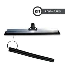 Rodo De Aluminio 40cm S/ Cabo + 6 Panos Alvejado Limpa Chão