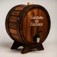 Barrica Pingometro De Cachaça 1 Lt Revestido Madeira Pinga Rustico Decoração Presente