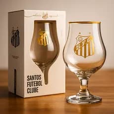 TAÇA DUBLIN 400ML SERIE OURO SANTOS COPO PRESENTE CERVEJA CHOPP BEBIDA