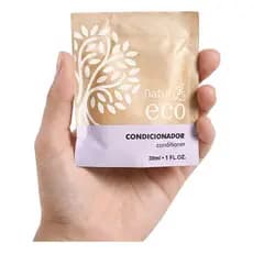 Kit 10 Condicionador Sachê 30ml Hotel Biodegradável Vegano Viagem