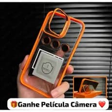 Capinha Case Premium Magsafe Suporte Câmera Brinde Película Câmera iPhone 16 15 14 13 12 11 PRO MAX