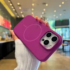 Capa Celular Silicone Redonda Magnética Para iPhone 17 Pro Max 11 12 13 14 15 16 Macia/ Prova De Choque