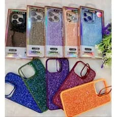 Capa Capinha Glitter Cristalizadas para iphone  16 15 14 13 12 11 Pro Max Brinde a Pelicula Camera