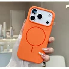 Case Silicone Redonda Magnética Magsafe Para iPhone 17 Pro Max 16 15 14 13 12 11 Traseira Magnética Anti-Queda