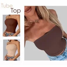 Kit 1 ou 2 top tube tomara que caia suplex Premium feminino básico promoção cores neutras