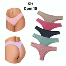 Kit calcinha fio dental tecido canelado Premium promoção