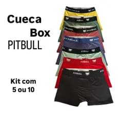 Kit cuecas box boxer pitbull Premium lisa masculina promoção