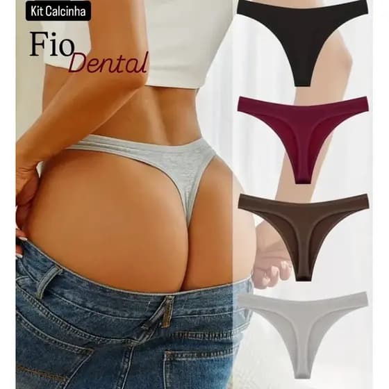 Kit Calcinha Fio Dental Sensual Feminina Promoção Dia a Dia