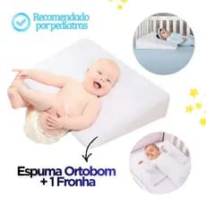 Travesseiro Anti Refluxo para Berço AMERICANO Cama Rampa Enchimento + 1 Fronha Lavável