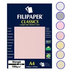 Papel Vergê A4 Filipaper Classics 180g 50 Folhas