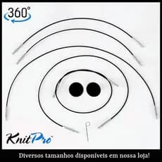Cabo para Agulha Circular Intercambiável 360º Black Silver - Knitpro