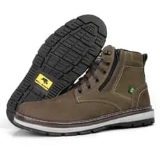Bota Masculina Couro Nobuck ZIPONE | Zíper Lateral | 7 Cores | Conforto e Estilo no Dia a Dia