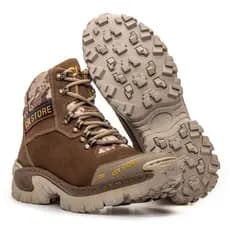 Bota Masculina Adventure CAT 2064 Couro Nobuck Resistente Conforto e Trabalho em 3 cores disponíveis