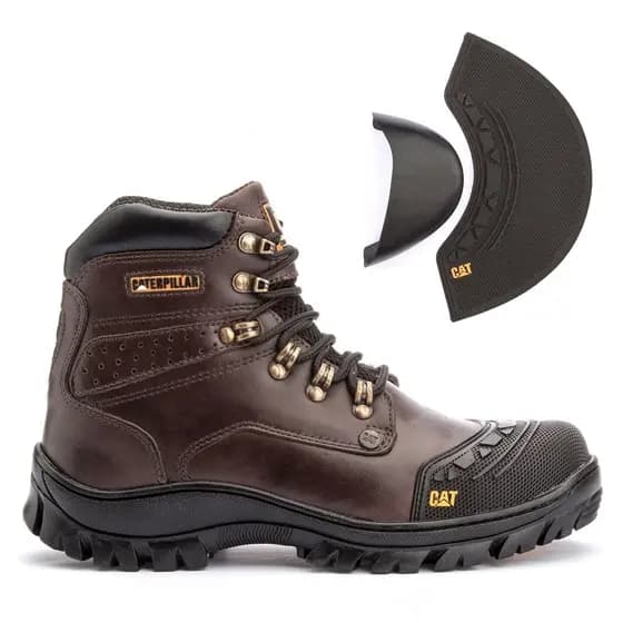 Bota Caterpillar Masculina Segurança em Couro Legítimo 2190 com Biqueira De PVC