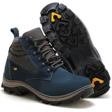 Bota Carp Coturno Adventure Heavy Duty Azul Masculina - Couro Legítimo + Palmilha em gel P.U