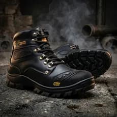 Bota Cat Store Masculina Adventure Cano Curto 100% Couro com Biqueira Reforçada Motoqueiro Promoção
