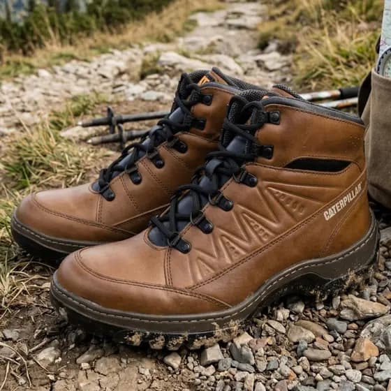 Bota CAT 2515 100% Couro Premium Masculina - 3 cores - Avelã, Castanho e Preto
