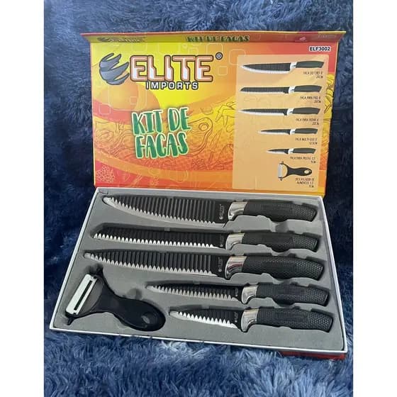 Kit de Facas 6 Peças Churrasco Cozinha - Elite