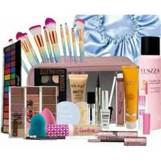 Kit de Maquiagem Passo a Passo para Iniciantes Revenda Make 5 itens gloss perfume