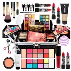 Kit de Maquiagem Inovadora Completo 12 itens Pinceis Gloss Perfume