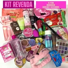 Kit Revenda Melhores Marcas 15 itens Maquiagem e Cosméticos gloss perfume body splash