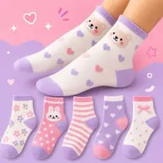 kit 3 a 18 Pares de Meias Infantil Feminina Coloridas e Divertidas MENINA