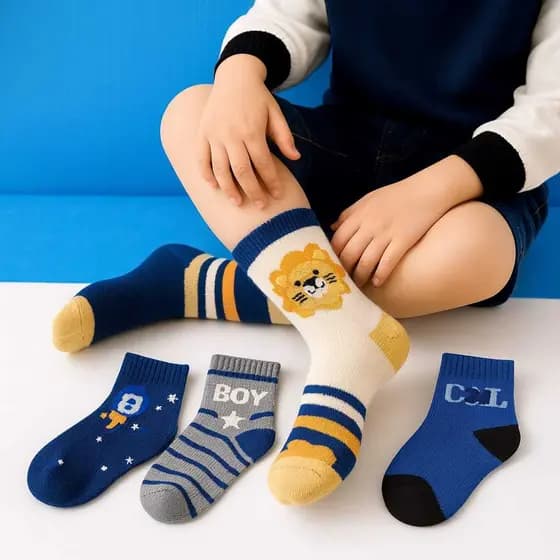 Kit com até 18 Pares de Meias Infantis para Meninos 0 a 10 Anos – Confortáveis, Macias com Algodão Estampas Divertidas