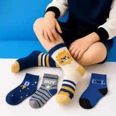 Kit com até 18 Pares de Meias Infantis para Meninos 0 a 10 Anos – Confortáveis, Macias com Algodão Estampas Divertidas