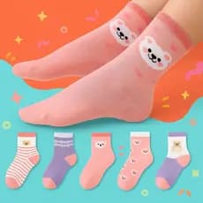 kit com até 18 Pares Meias Infantil Feminina com Algodão - Coloridas e Divertidas Menina