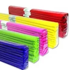 Papel Crepom Cores 48cm x 2m Várias Cores com 10 Folhas