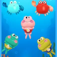 Brinquedo de banho infantil Brinquedo de corda para bebe caranguejo sapinho nadadores brinquedo agua