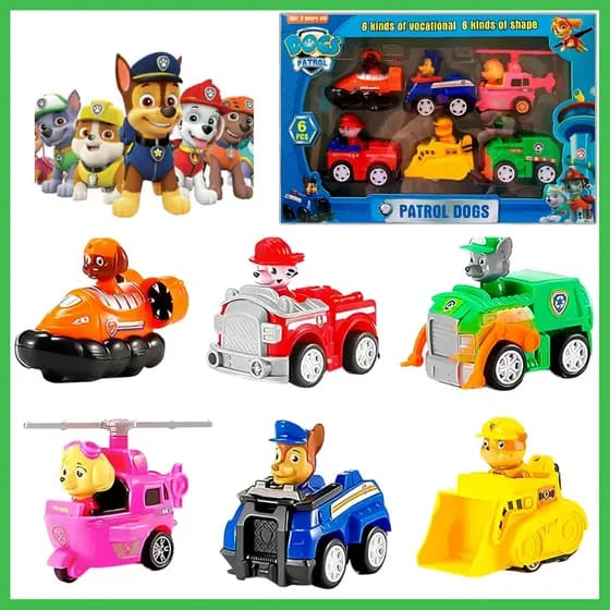 Carrinho Patrulha Canina Coleção Kit com 6 carrinho fricção Presente Criança