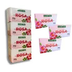 Kit com 12 Sabonete Rosa Mosqueta Aromed 90g – Hidrata Clareia e Rejuvenesce