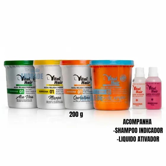 Guanidina Super Forte Alisa e Relaxa Vital Hair 200g
