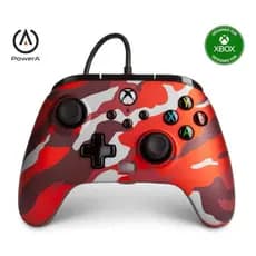 Controle Power A Xbox Series X S E Xbox One 1º Geração Metallic Red Camo NOVO Cabo 3.2m Licenciando