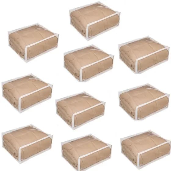 20 Embalagem para Cobreleito Edredom com zíper Enxoval Guarda Roupa