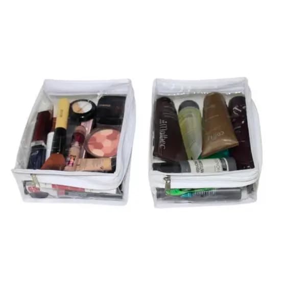 2 Porta Tudo Organizador Multiuso Maquiagem Cosméticos