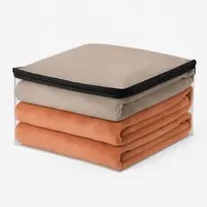 Kit 5 Saco Organizador Multiuso Embalagem Transparente Edredom Coberta Toalhas de Pvc e Ziper Preto Enxoval Guarda Roupa