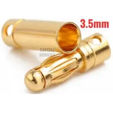 Conector Bullet Gold 3,5mm RC pares macho e fêmea, esc motor brushless lipo aeromodelo Plug banana 3.5m