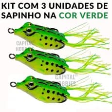 Isca artificial kit 3 ou 2 unidades sapo sapinho frog pesca traíra, tucunaré, black bass, trairão, cachorra, dourado