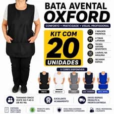 KIT 20 Avental Bata Jaleco Feminino Uniforme Com 2 Bolsos
