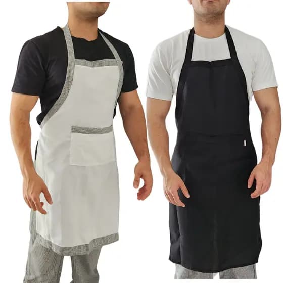 Kit 7 10 20 Avental de Frente Oxford Masculino Feminino Com Bolso Cozinha Garçom Churrasqueiro