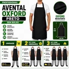 Avental De Frente Oxford Profissional Restaurante Cozinha Kit 1 2 3 Unidades