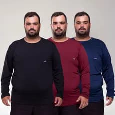 Kit 3 Camisa Proteção Solar Plus Size G2 G3 G4 G5 Segunda Pele UV 50+